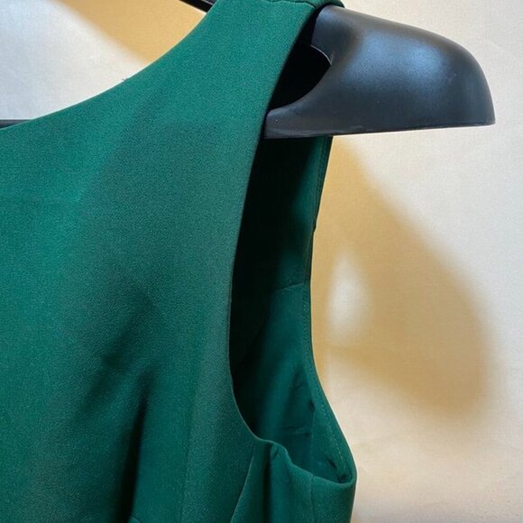 Eliza J Sleeveless Ruffle Front Floor Length Gown Hunter Green 12 - Picture 14 of 16
